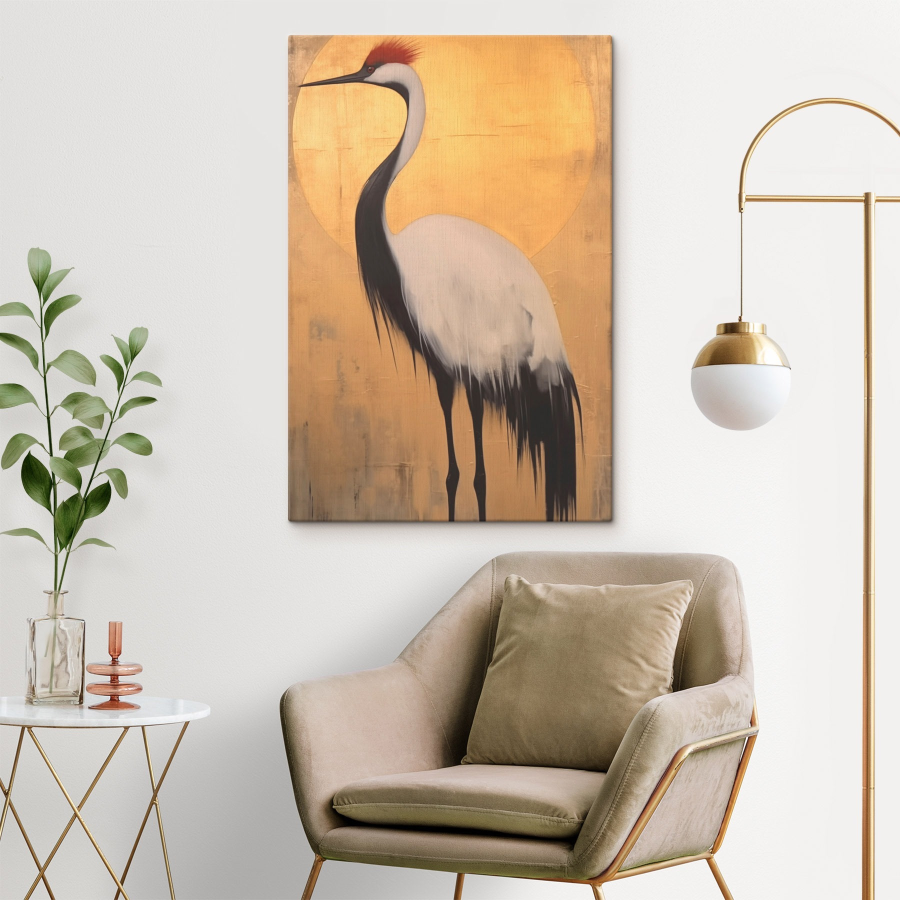 Painting of a crane