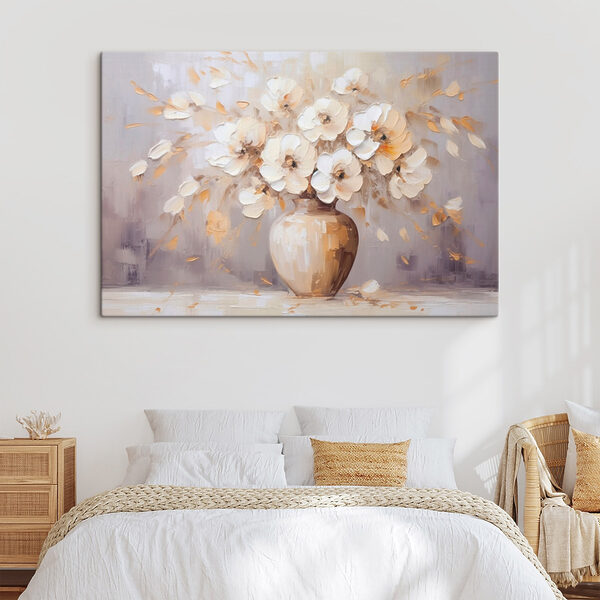 Schilderij van bloemen in een vaas Schilderij van bloemen in een vaas
