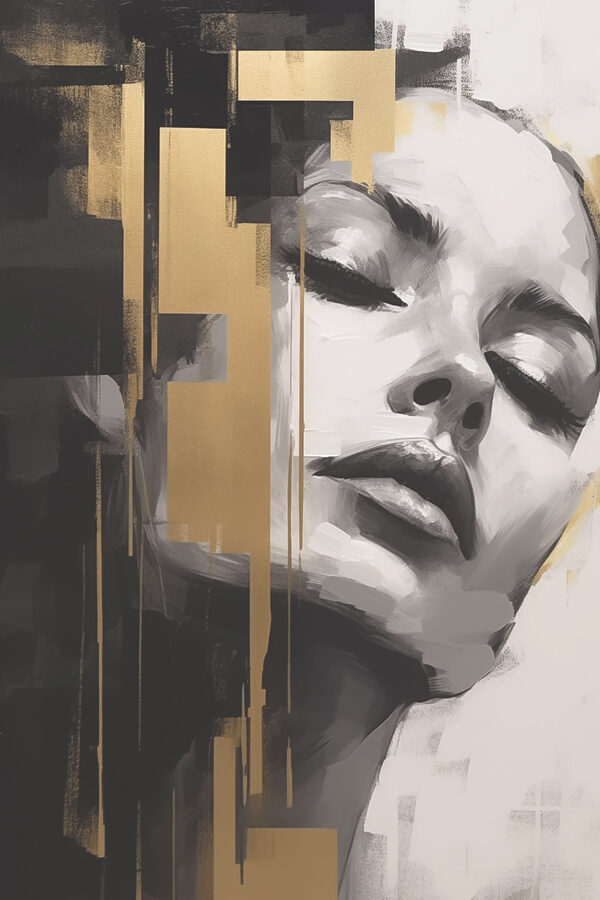 Schilderij van een vrouw’s gezicht Schilderij van een vrouw’s gezicht