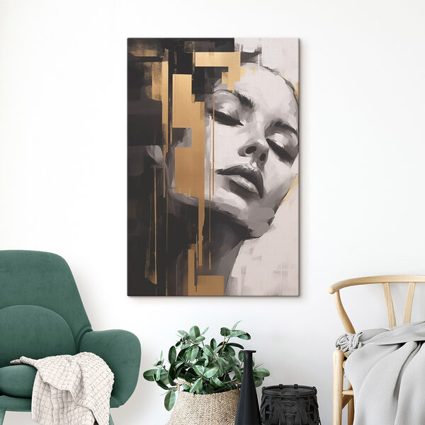 Schilderij van een vrouw’s gezicht Schilderij van een vrouw’s gezicht