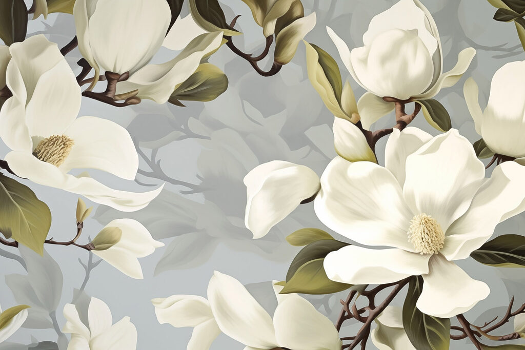 Beautiful magnolias in soft hues
