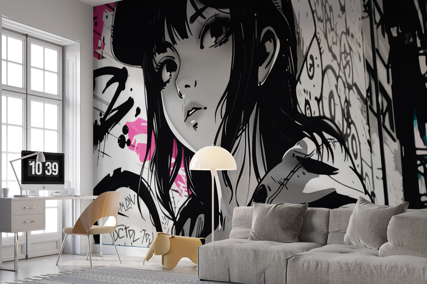 Cartoon of a woman with a hat