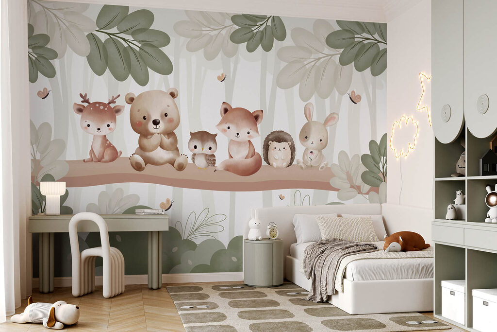 Group of animals on a tree branch