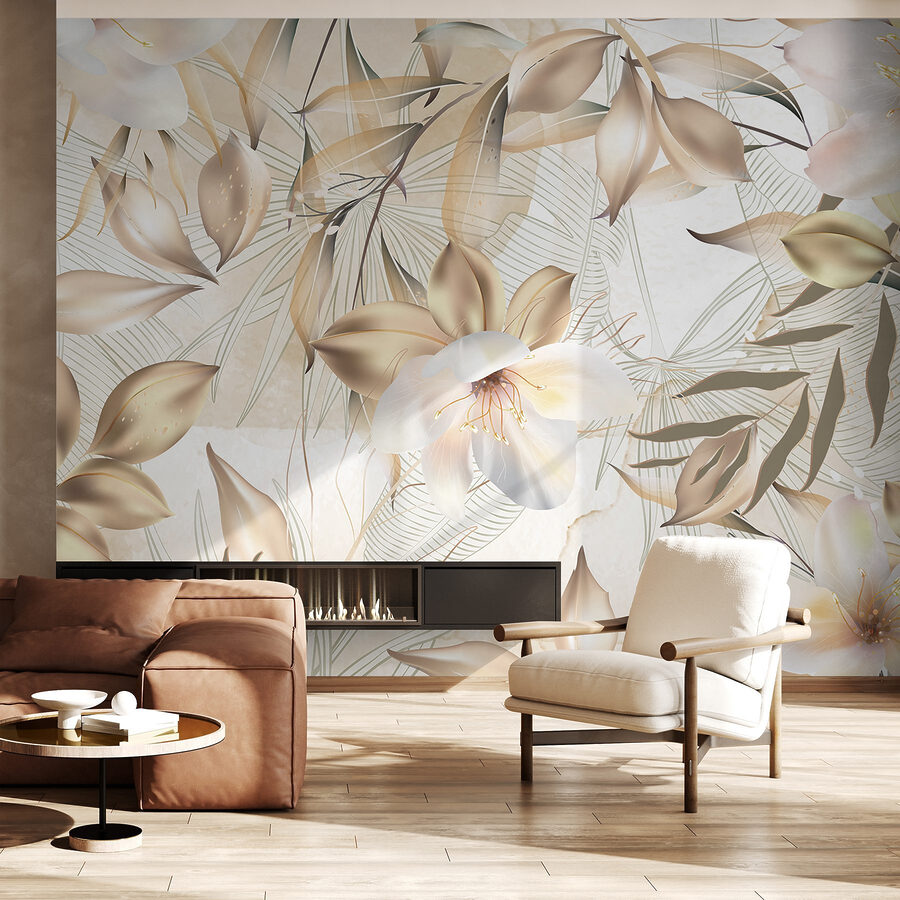 Fotobehang Het delicate bloemstuk van de natuur ontvouwt zich. - Afbeelding 3