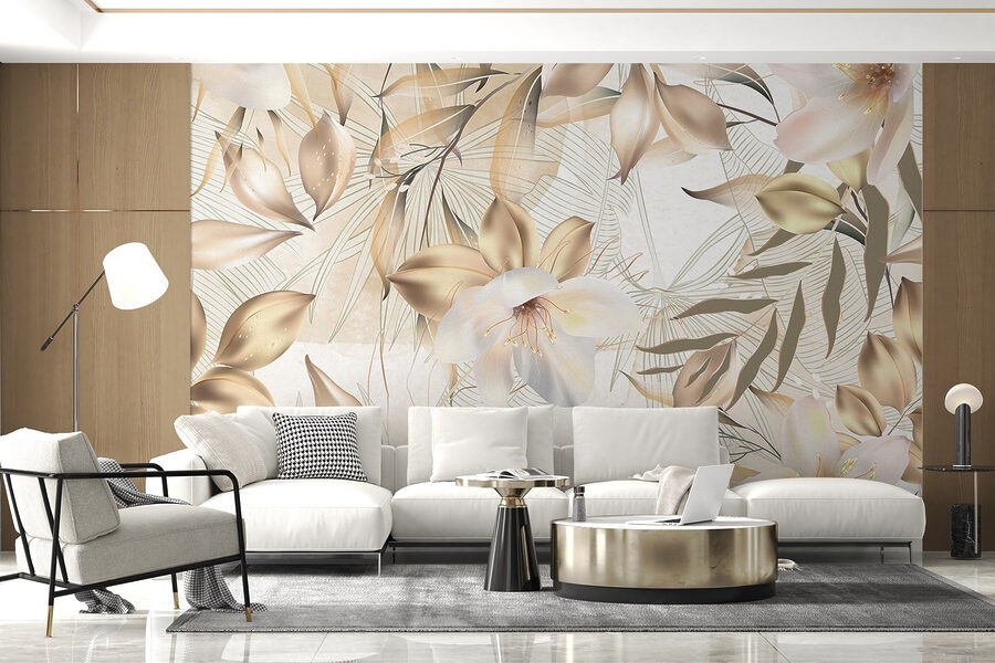 Fotobehang Het delicate bloemstuk van de natuur ontvouwt zich. - Afbeelding 4