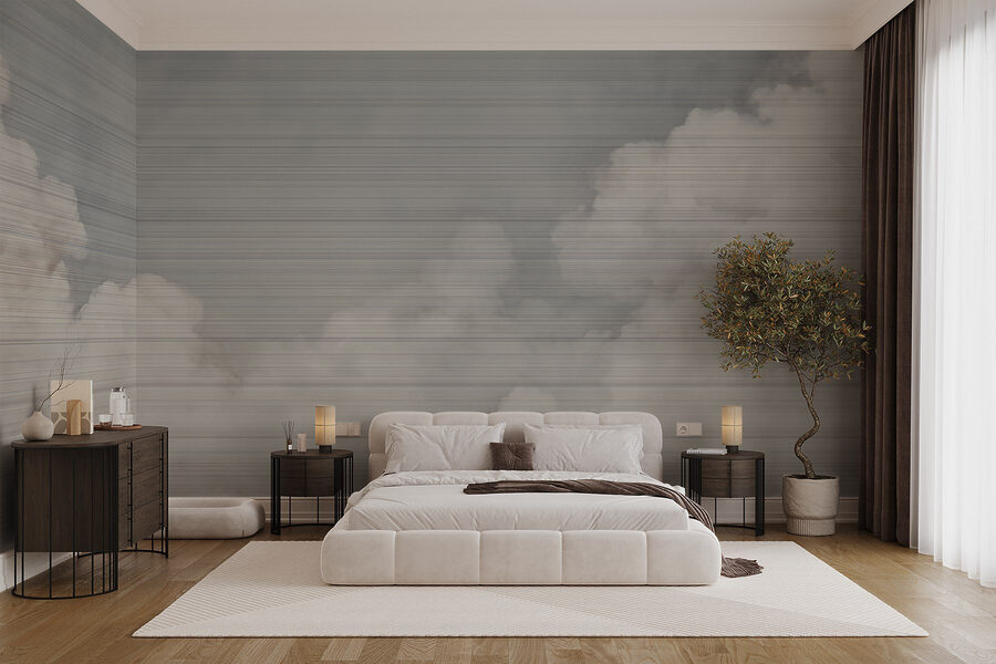 Fotobehang Witte wolken in de lucht