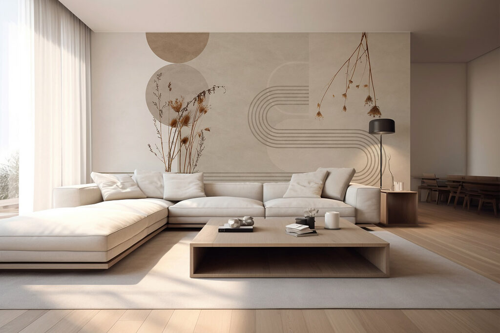 Brown and white background with brown and white circles and plants Brown and white background with brown and white circles and plants