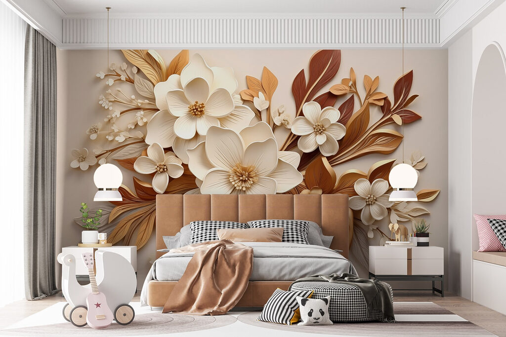 Group of white and brown flowers