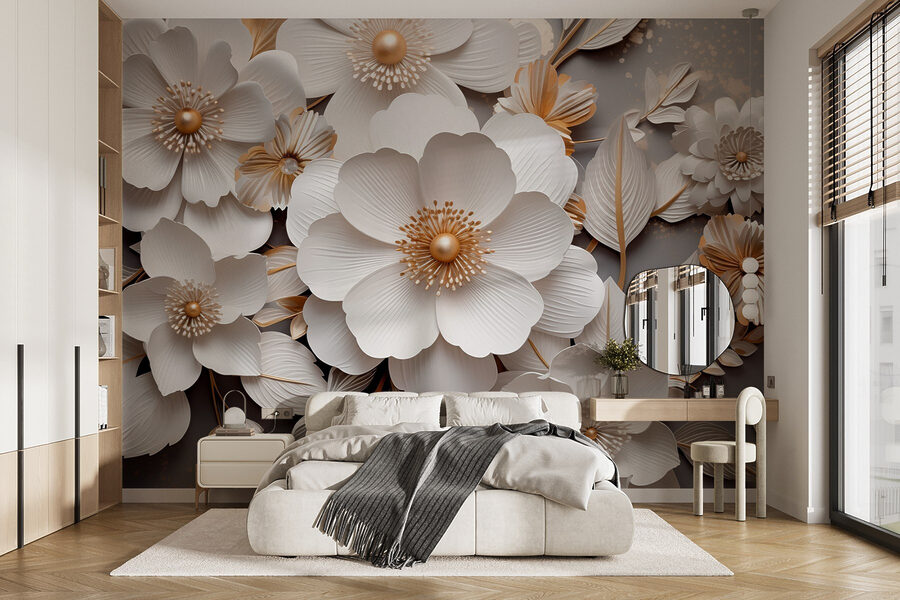 Elegante papieren bloemen in zachte tinten
