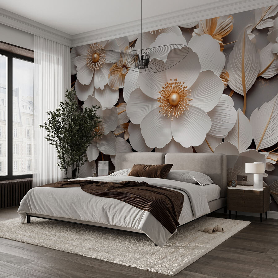 Elegante papieren bloemen in zachte tinten