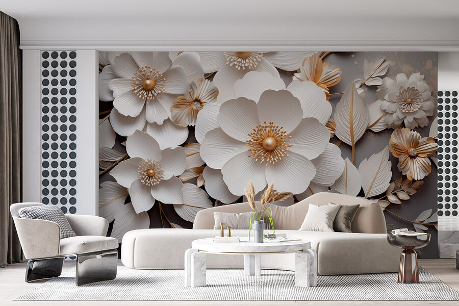 Elegante papieren bloemen in zachte tinten