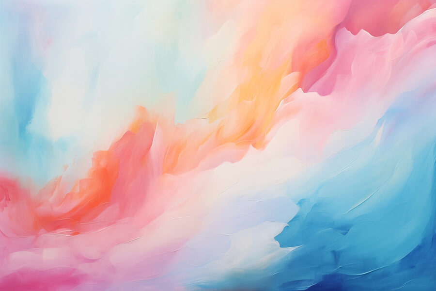 Kleurrijk schilderij van wolken