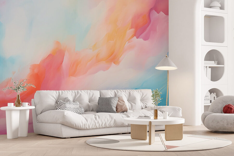 Kleurrijk schilderij van wolken