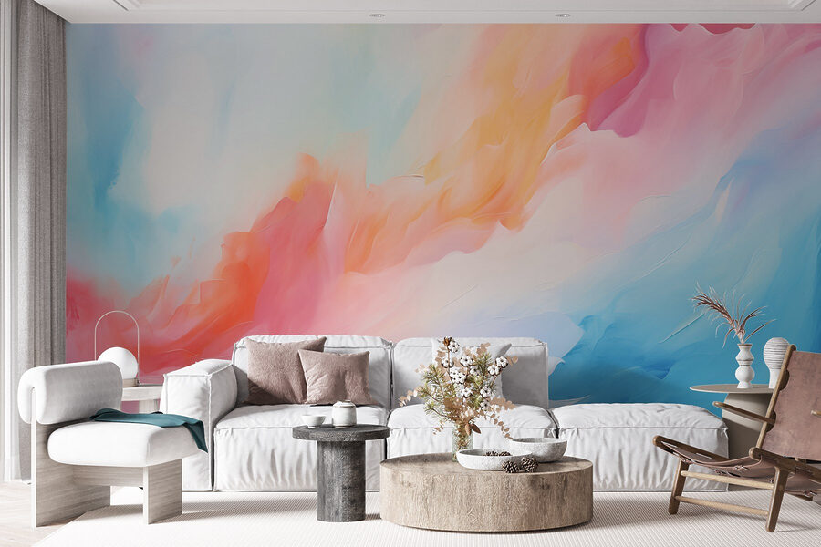 Kleurrijk schilderij van wolken