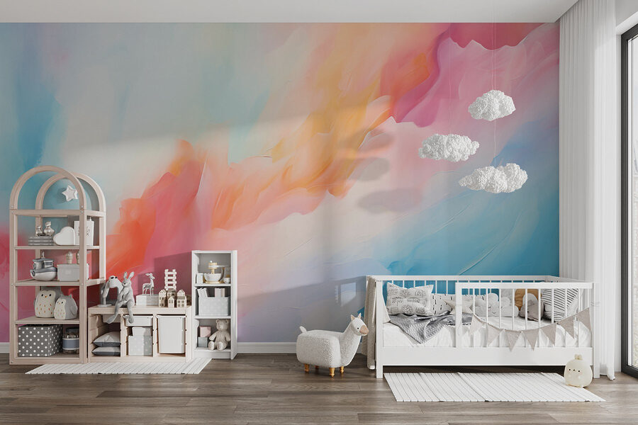 Kleurrijk schilderij van wolken