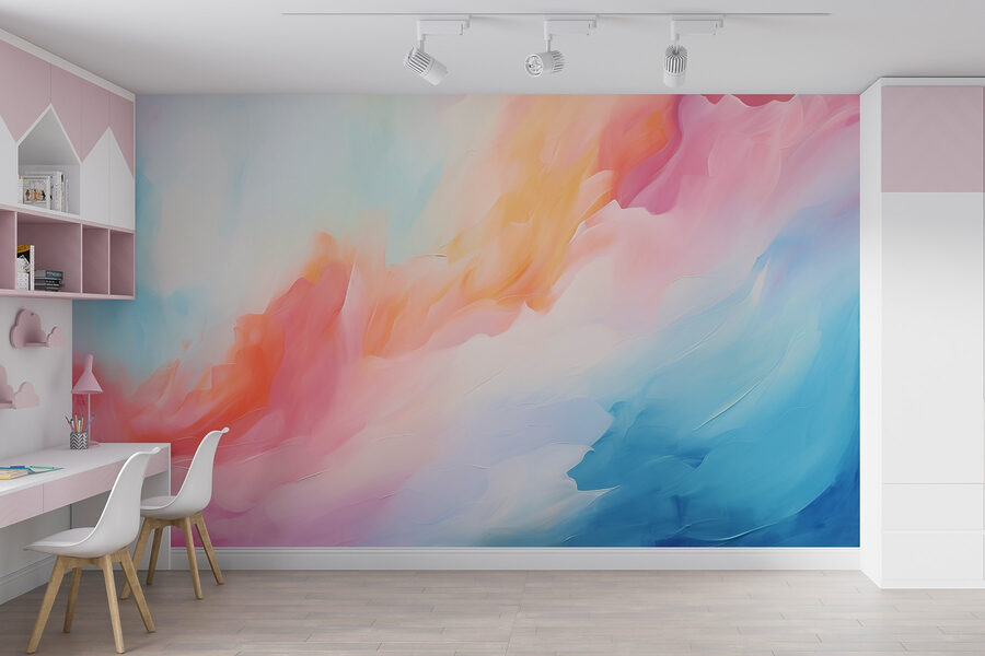 Kleurrijk schilderij van wolken