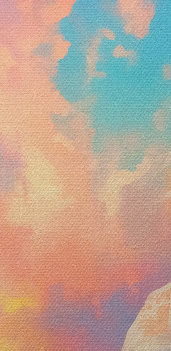 Schilderij van een berg en water Schilderij van een berg en water