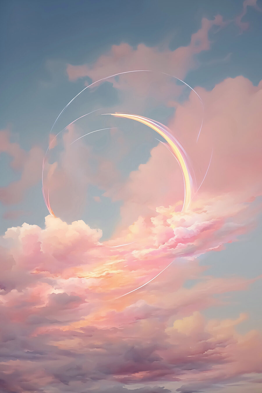 Roze wolken in de lucht