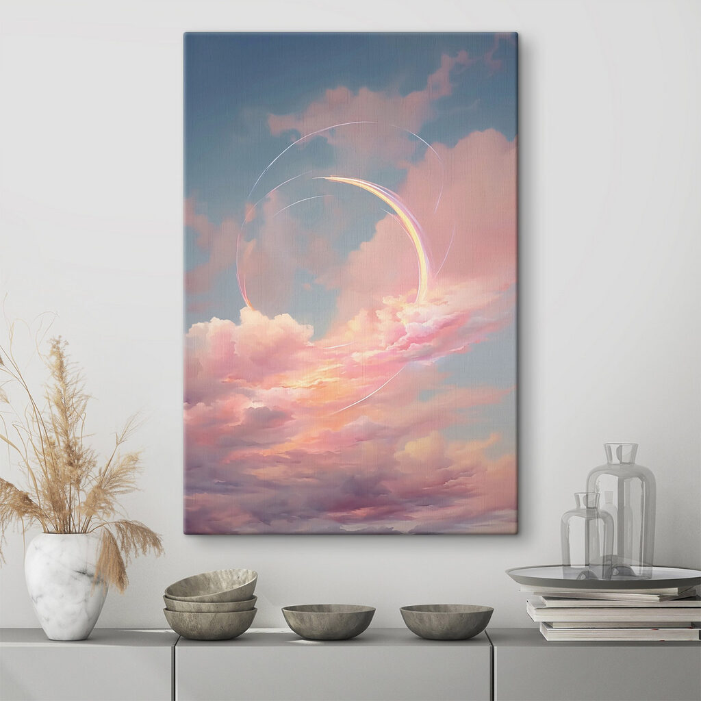 Pink clouds in the sky