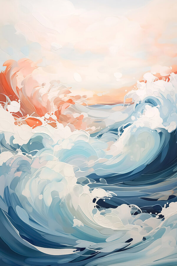 Schilderij van golven in de oceaan Schilderij van golven in de oceaan