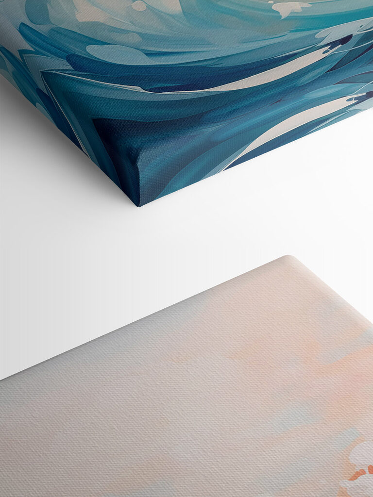 Painting of waves in the ocean