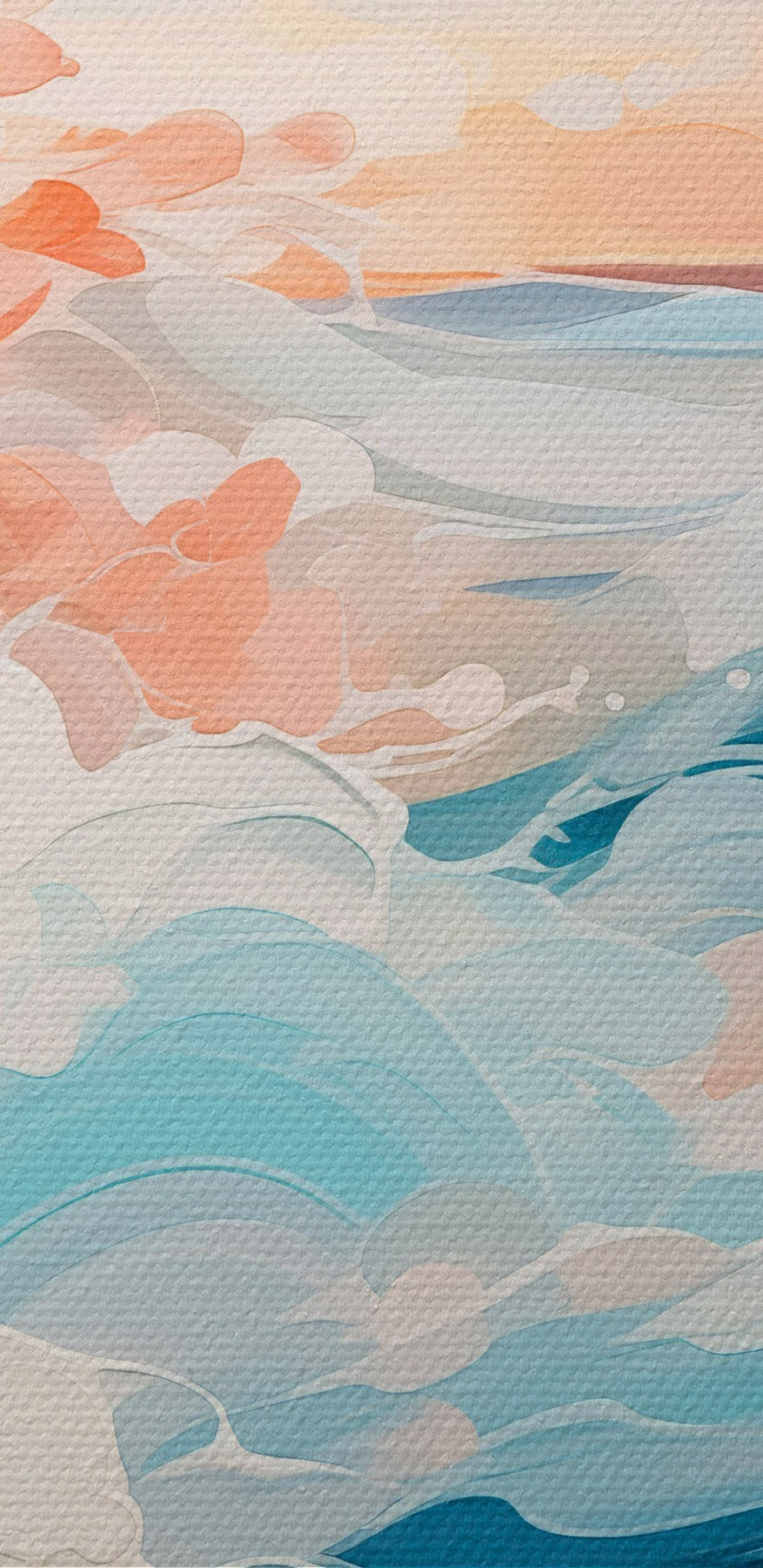 Schilderij van golven in de oceaan