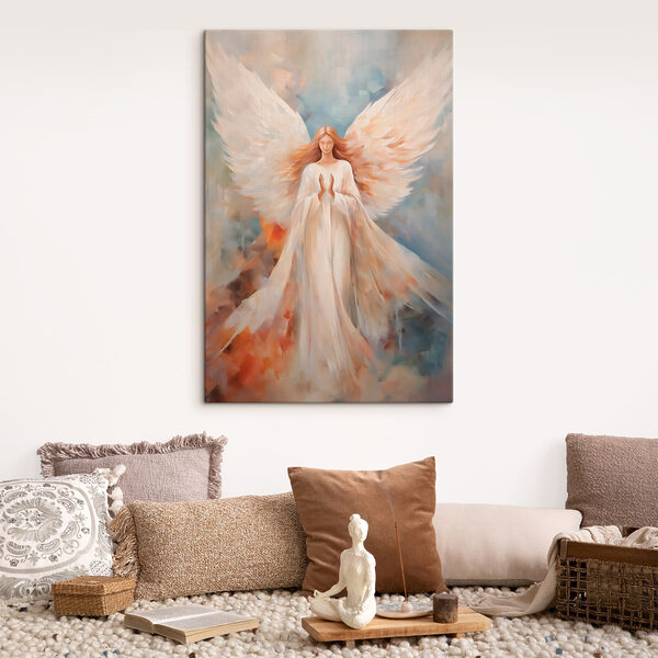 Schilderij van een vrouw met vleugels Schilderij van een vrouw met vleugels