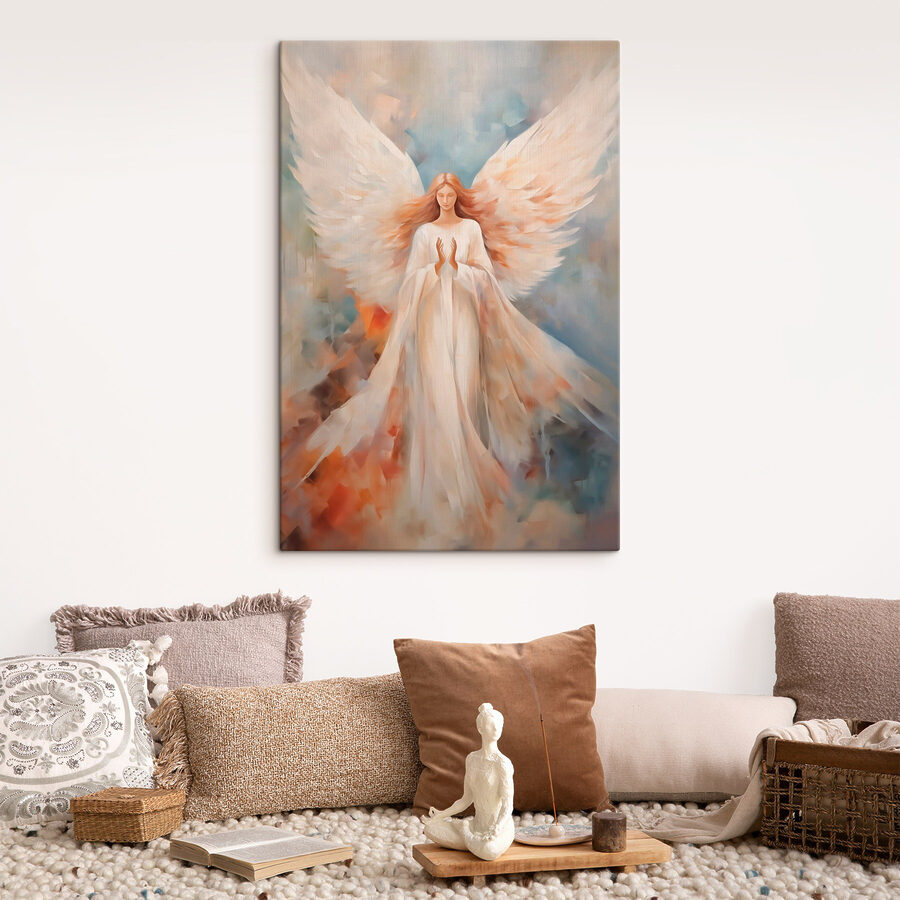 Schilderij van een vrouw met vleugels