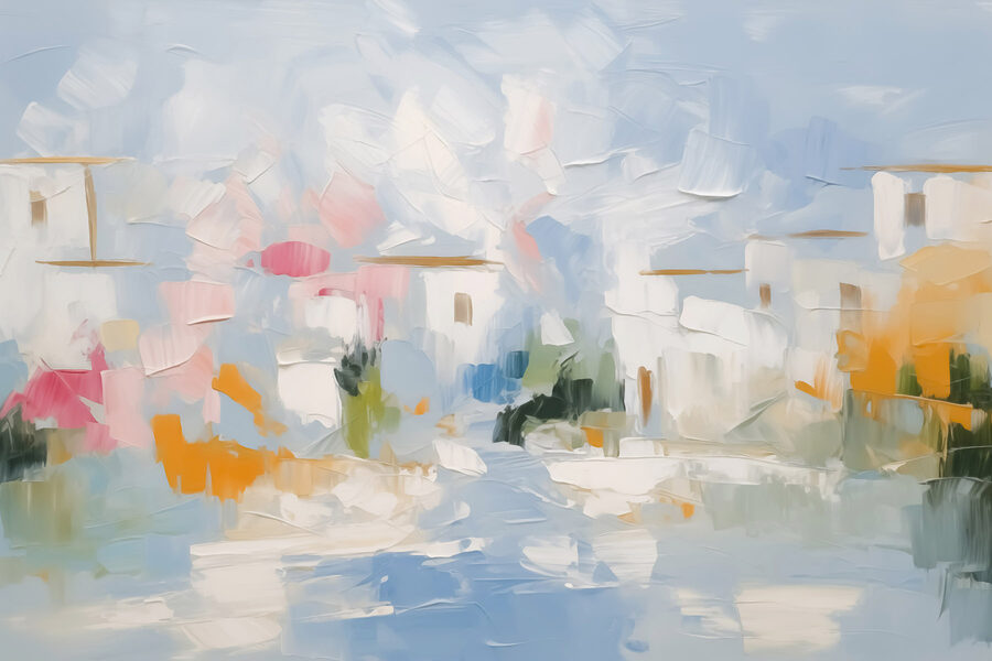 Schilderij van een landschap