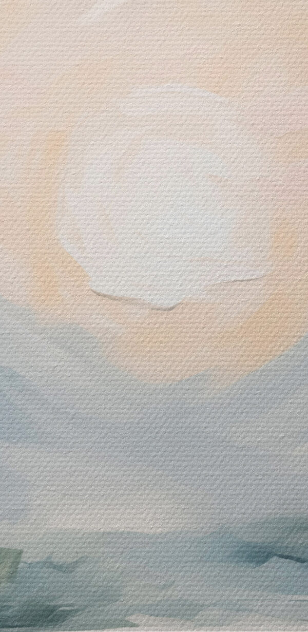 Schilderij van een rivier en bergen Schilderij van een rivier en bergen