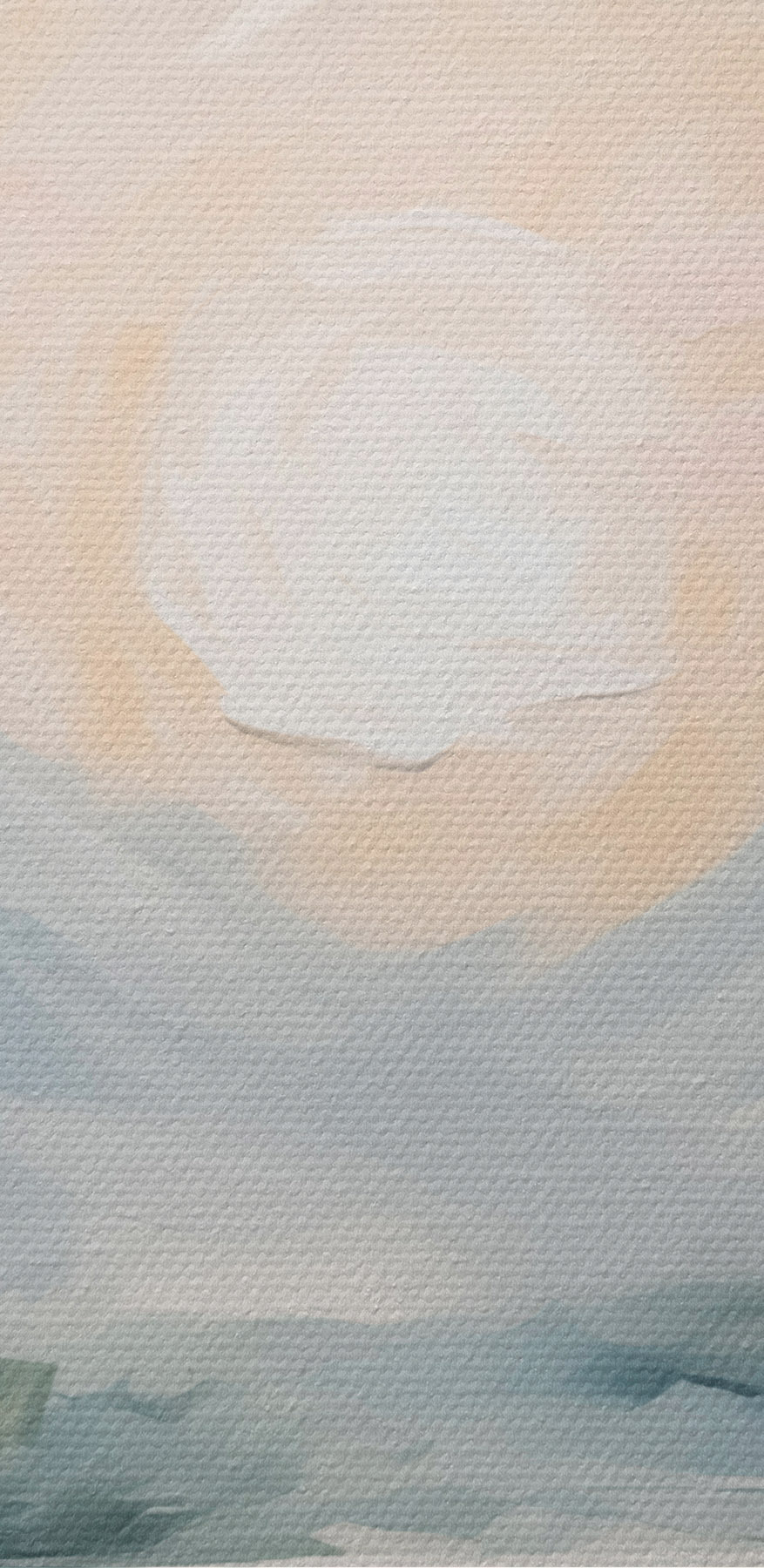 Schilderij van een rivier en bergen