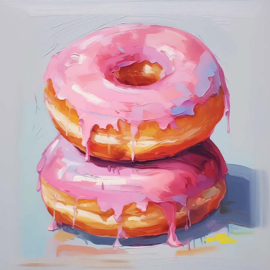 Twee donuts met roze glazuur