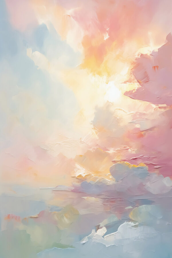 Schilderij van een zonsondergang Schilderij van een zonsondergang