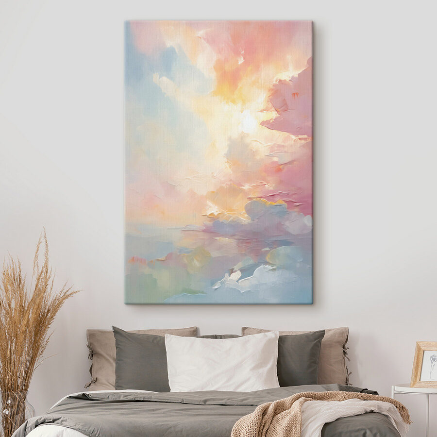 Schilderij van een zonsondergang Schilderij van een zonsondergang