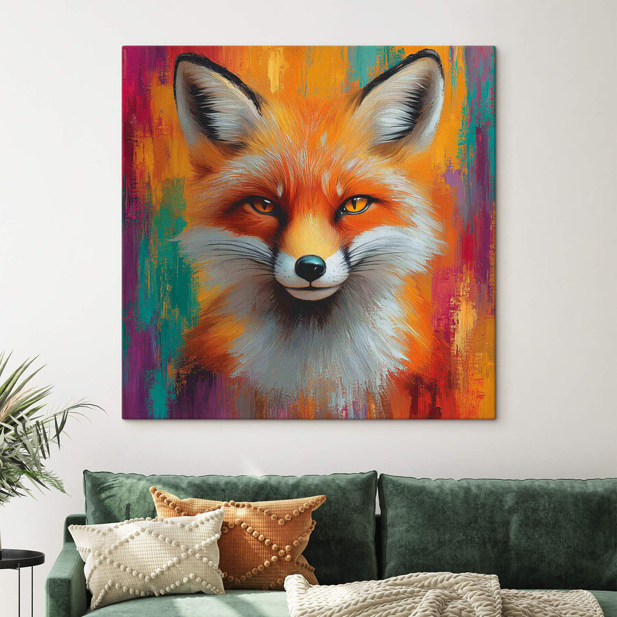 Schilderij van een vos Schilderij van een vos