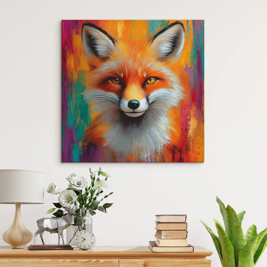 Schilderij van een vos Schilderij van een vos