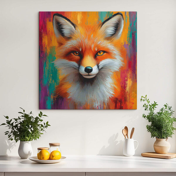 Schilderij van een vos Schilderij van een vos