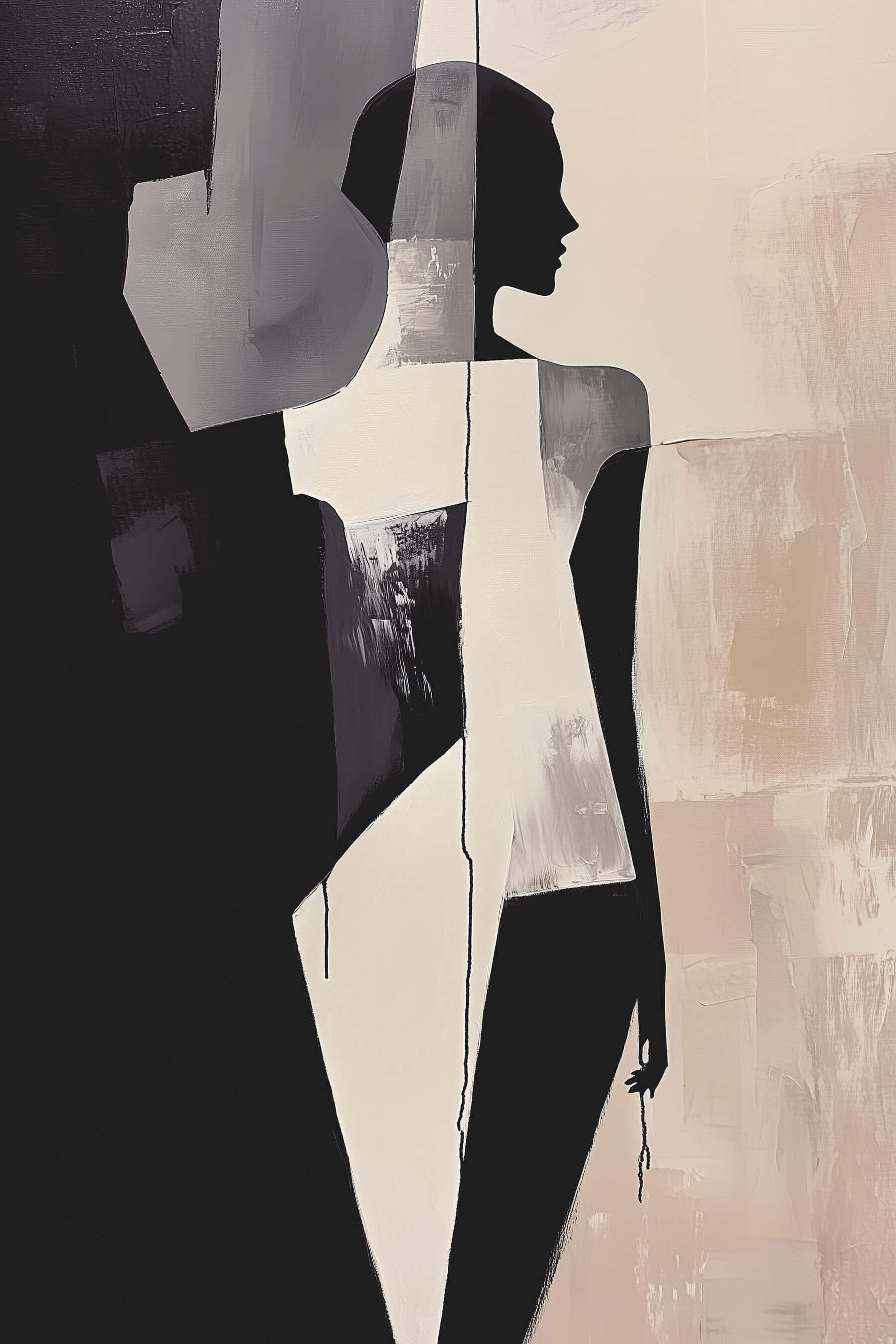 Woman's face in a white dress