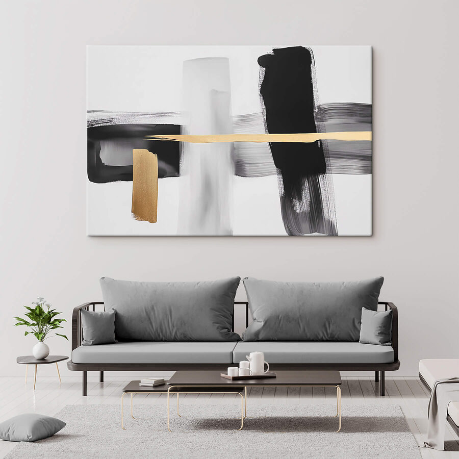 Canvas Schilderijen Zwart-wit schilderij - Afbeelding 2