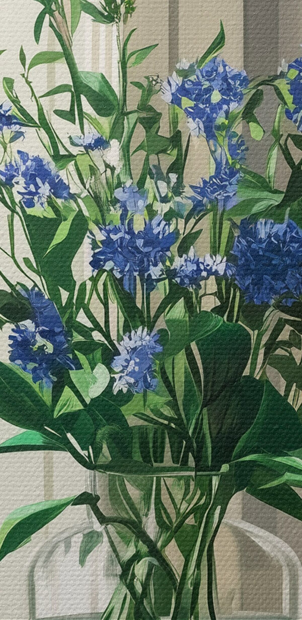 Vaas met bloemen voor een raam Vaas met bloemen voor een raam