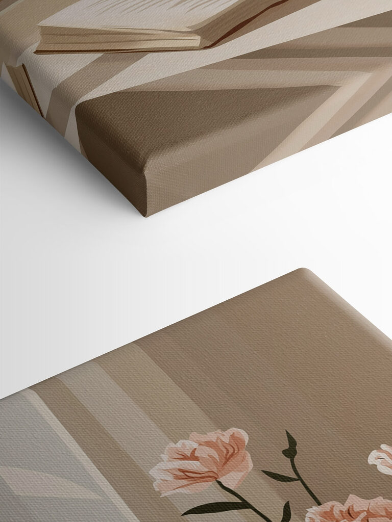 Book and a vase with flowers