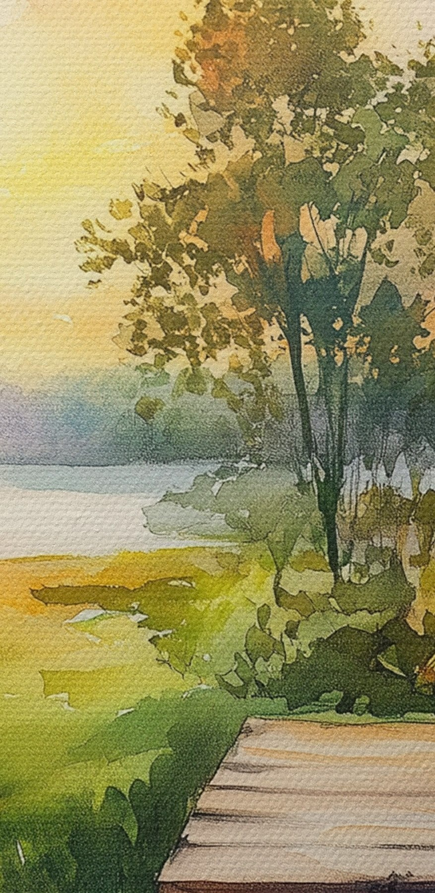 Aquarel schilderij van een huis met bloemen op een tafel Aquarel schilderij van een huis met bloemen op een tafel