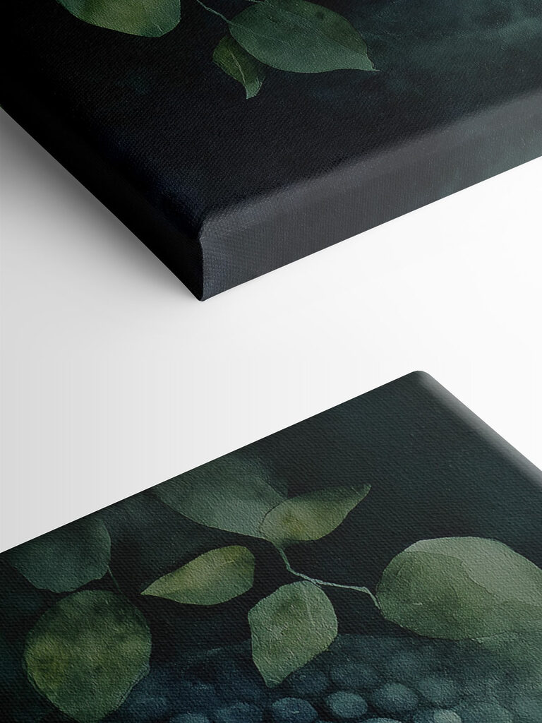 Statue of a person with leaves around it