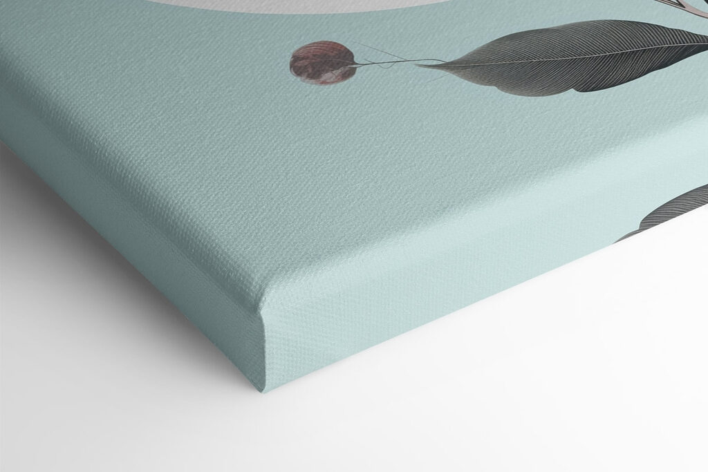 Pink flower with black center and leaves