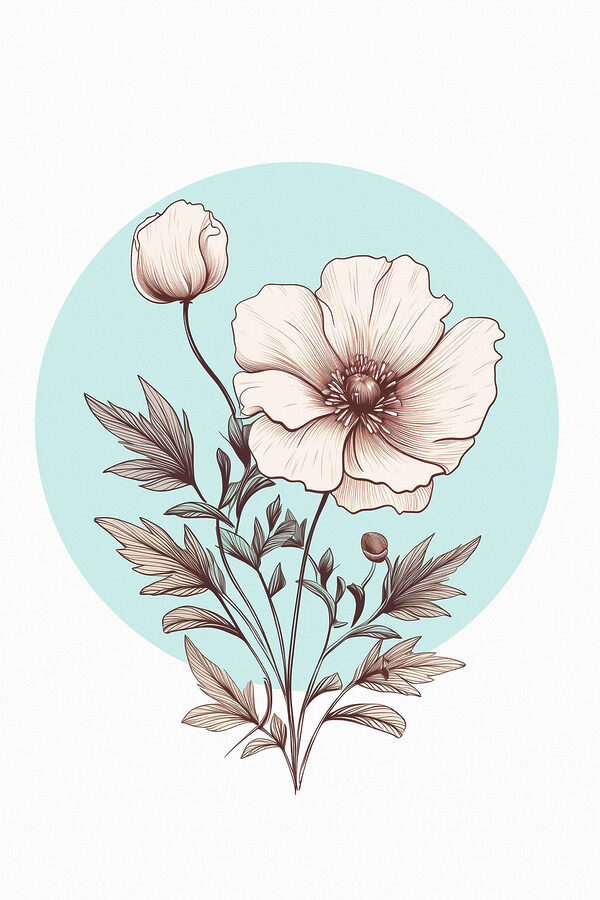 Tekening van een bloem Tekening van een bloem