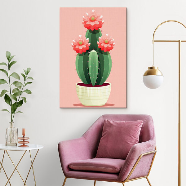 Cactus met roze bloemen Cactus met roze bloemen