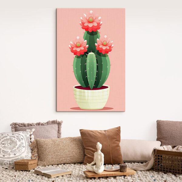 Cactus met roze bloemen Cactus met roze bloemen
