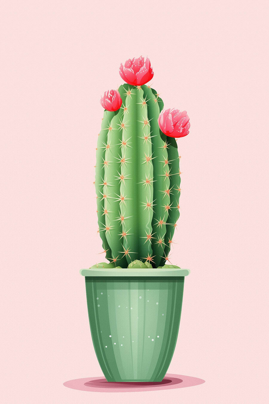 Cactus met bloemen in een pot Cactus met bloemen in een pot