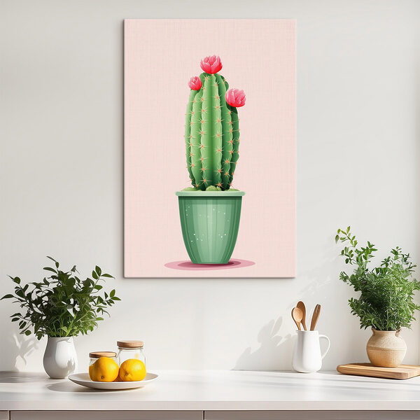 Cactus met bloemen in een pot Cactus met bloemen in een pot