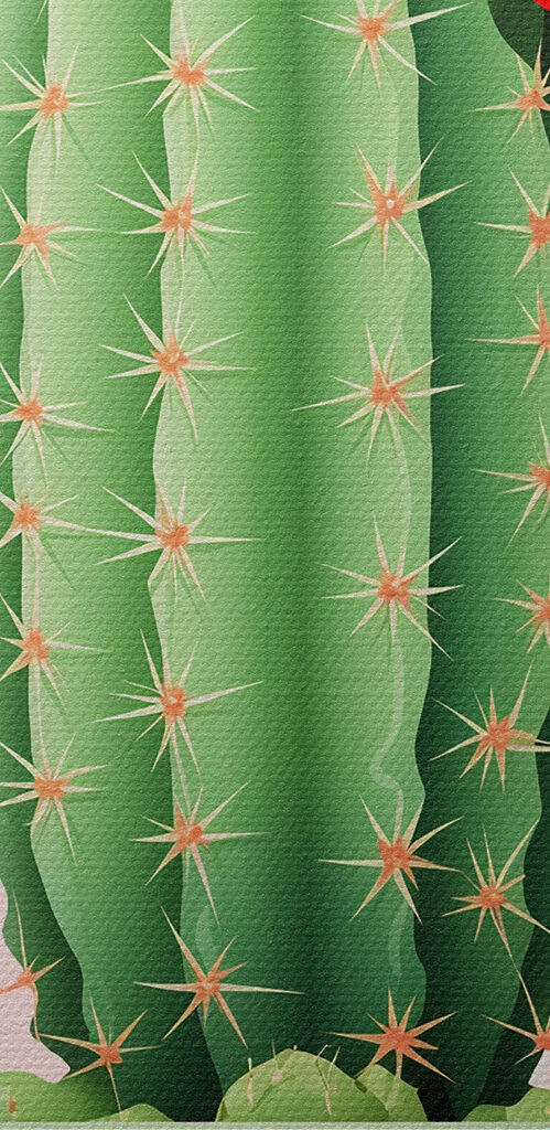 Cactus with flowers in a pot